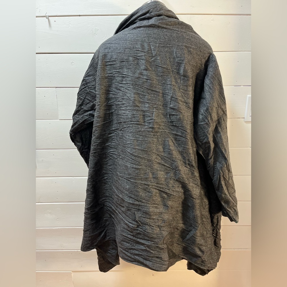 J.JILL WOOL-BLEND DRAPED JACKET – CHARCOAL – SIZE M - Picture 4 of 8